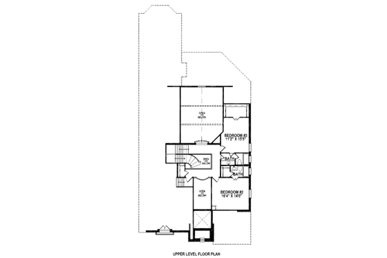 Floor Plan - Upper Floor for European House Plan #141-229 - 3 bed, 3.5 bath