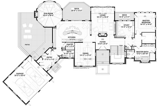 Floor Plan - Main Floor for Traditional House Plan #928-332 - 4 bed, 3.5 bath