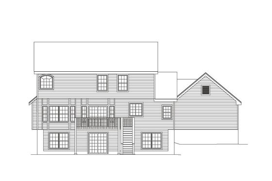 Exterior - Rear Elevation for European House Plan #57-176 - 4 bed, 2.5 bath