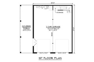 Floor Plan - Main Floor for Country House Plan #1064-308 - 1 bed, 1 bath