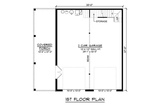 Floor Plan - Main Floor for Country House Plan #1064-308 - 1 bed, 1 bath