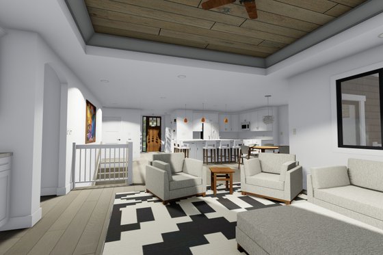 Interior - Family Room for Ranch House Plan #1069-23 - 3 bed, 2 bath