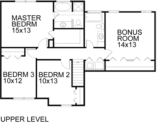 Colonial Floor Plan - Upper Floor Plan #56-120