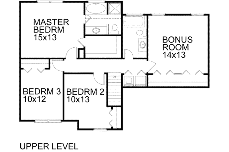 Architectural House Design - Floor Plan - Upper Floor for Colonial House Plan #56-120 - 4 bed, 2.5 bath