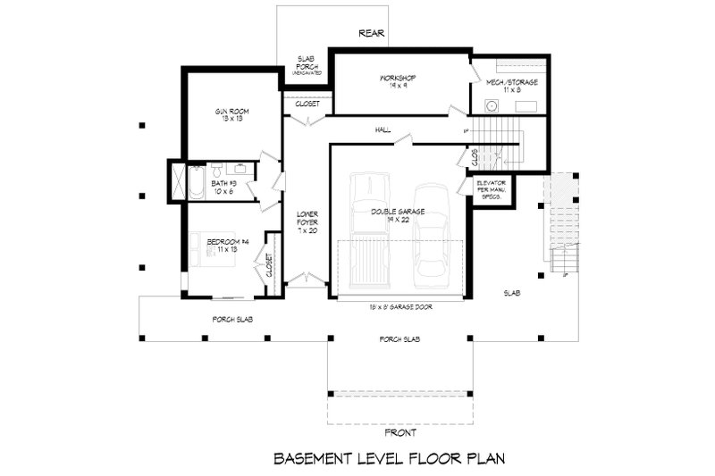 Architectural House Design - Floor Plan - Lower Floor for Contemporary House Plan #932-1358 - 4 bed, 3 bath