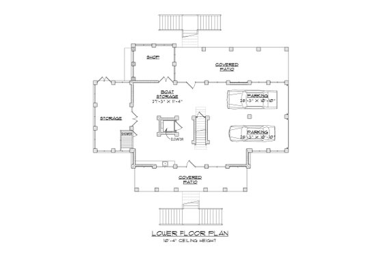 Floor Plan - Lower Floor for Beach House Plan #1054-84 - 4 bed, 4.5 bath