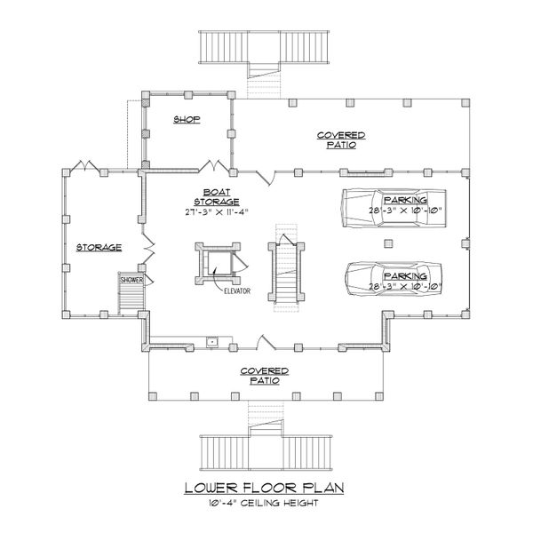 House Plan Design - Beach Floor Plan - Lower Floor Plan #1054-84