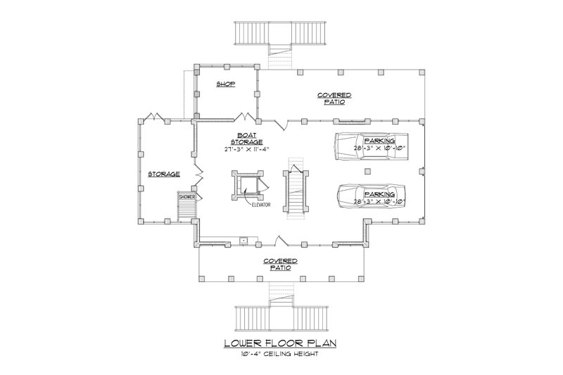 Dream House Plan - Floor Plan - Lower Floor for Beach House Plan #1054-84 - 4 bed, 4.5 bath