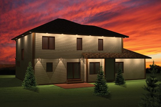 Exterior - Rear Elevation for Mediterranean House Plan #70-1095 - 4 bed, 2.5 bath