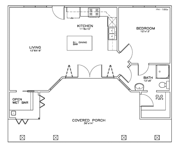 Architectural House Design - Southern Floor Plan - Main Floor Plan #8-135