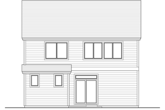 Exterior - Rear Elevation for Craftsman House Plan #53-585 - 4 bed, 2.5 bath