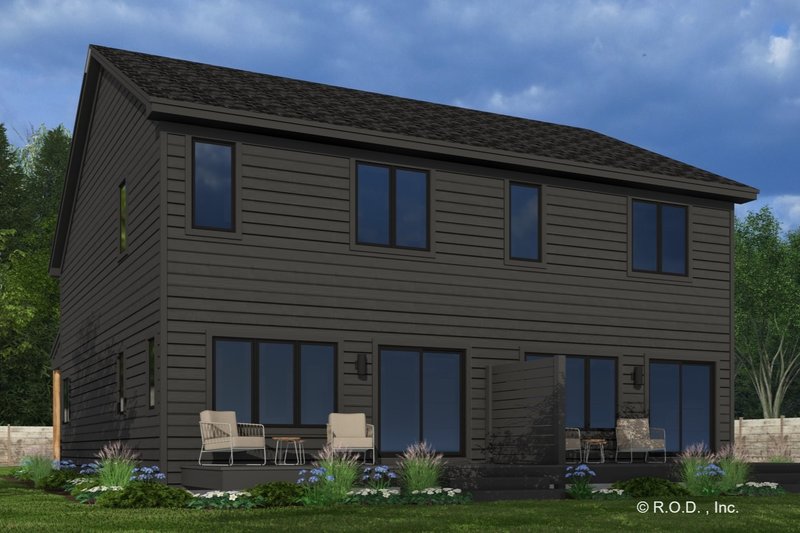 Home Plan - Exterior - Rear Elevation for Modern House Plan #51-1320 - 2 bed, 2.5 bath