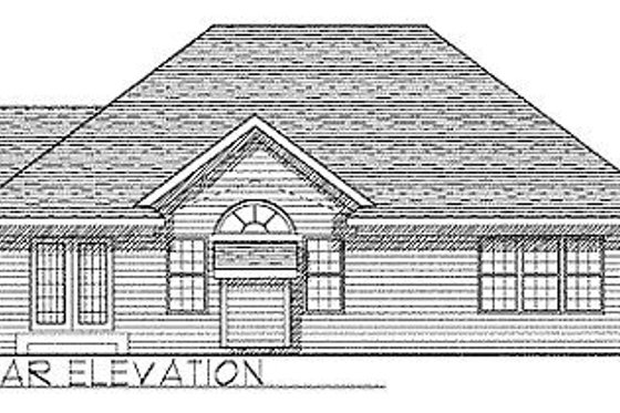 Exterior - Rear Elevation for Traditional House Plan #70-123 - 3 bed, 2 bath