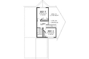 Floor Plan - Upper Floor for European House Plan #320-149 - 4 bed, 3 bath
