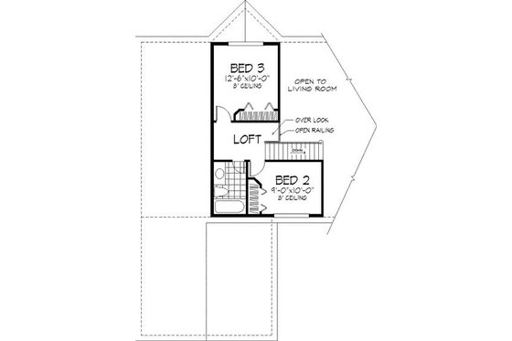 Floor Plan - Upper Floor for European House Plan #320-149 - 4 bed, 3 bath