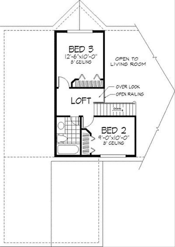 European Floor Plan - Upper Floor Plan #320-149