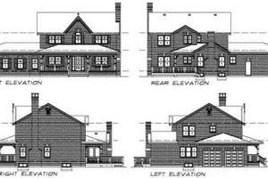Exterior - Rear Elevation for Country House Plan #47-425 - 4 bed, 3 bath