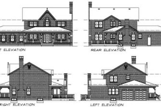 Exterior - Rear Elevation for Country House Plan #47-425 - 4 bed, 3 bath