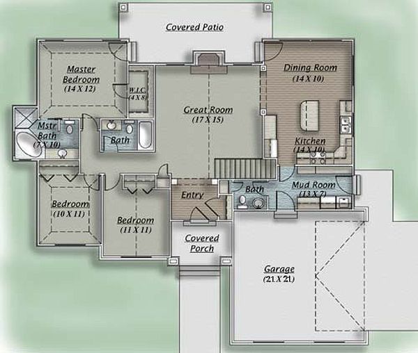 Dream House Plan - Traditional Floor Plan - Main Floor Plan #5-110