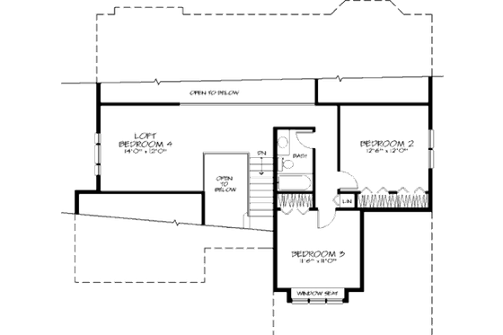 Floor Plan - Upper Floor for Traditional House Plan #320-381 - 3 bed, 2.5 bath