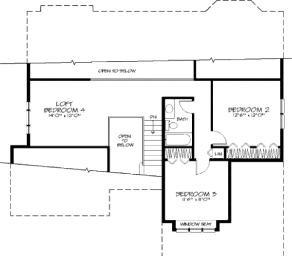 Home Plan - Traditional Floor Plan - Upper Floor Plan #320-381