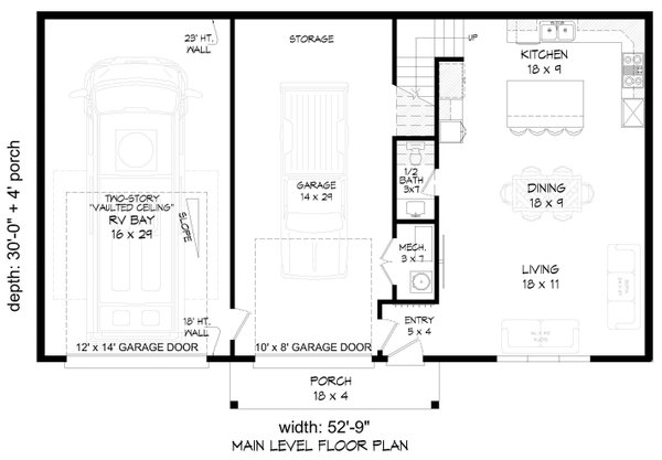 Architectural House Design - Country Floor Plan - Main Floor Plan #932-1243