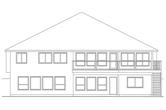 Exterior - Rear Elevation for Mediterranean House Plan #126-229 - 2 bed, 2 bath