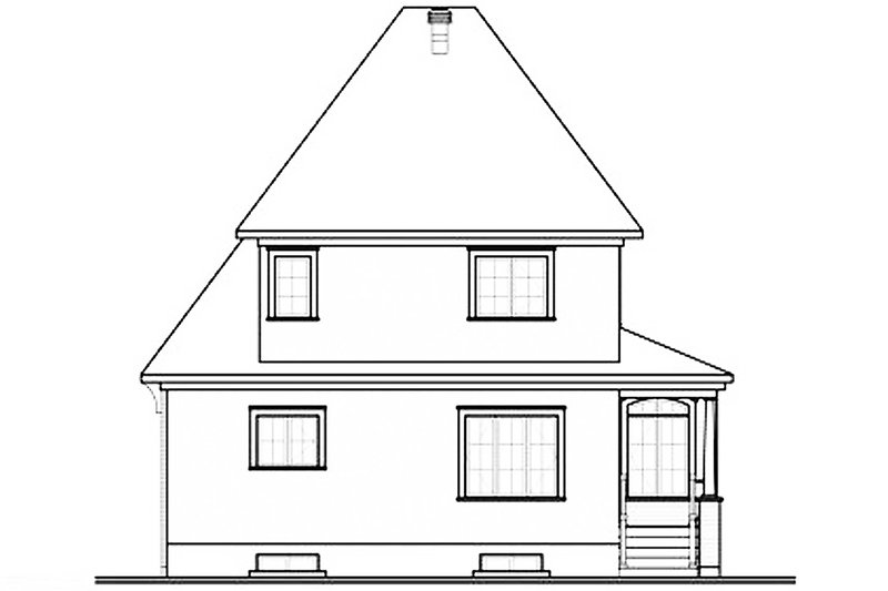 Dream House Plan - Exterior - Rear Elevation for Farmhouse House Plan #23-807 - 3 bed, 1.5 bath