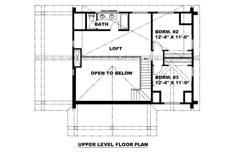 Home Plan - Floor Plan - Upper Floor for Log House Plan #117-963 - 3 bed, 3.5 bath