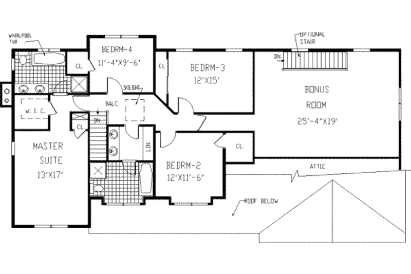 Dream House Plan - Floor Plan - Upper Floor for Country House Plan #3-224 - 4 bed, 2.5 bath