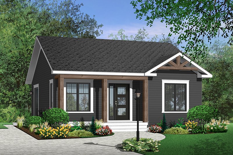 Architectural House Design - Exterior - Front Elevation 3 for Cottage House Plan #23-2198 - 2 bed, 1 bath