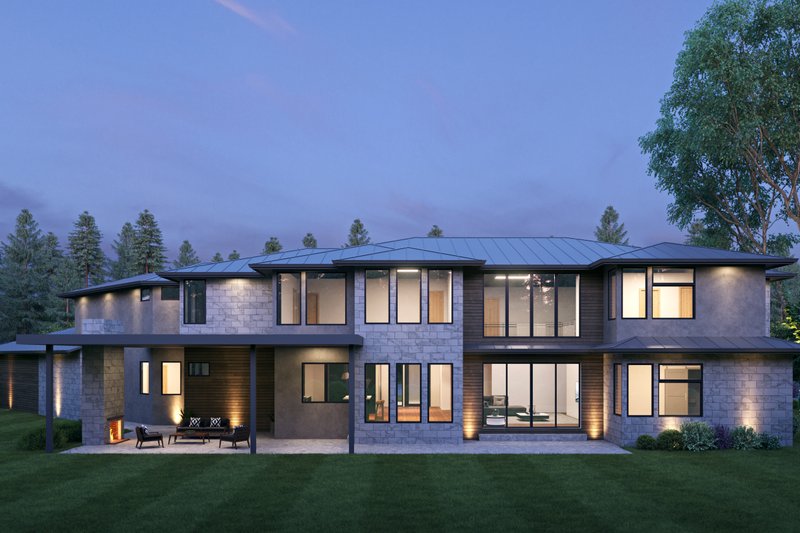 Architectural House Design - Exterior - Rear Elevation for Contemporary House Plan #1066-151 - 4 bed, 4.5 bath