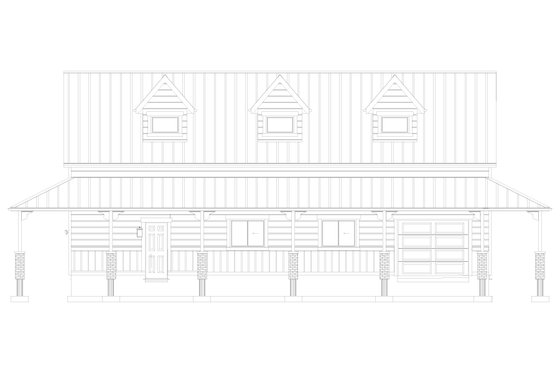 Exterior - Other Elevation 1 for Barndominium House Plan #1060-232, 1 bath