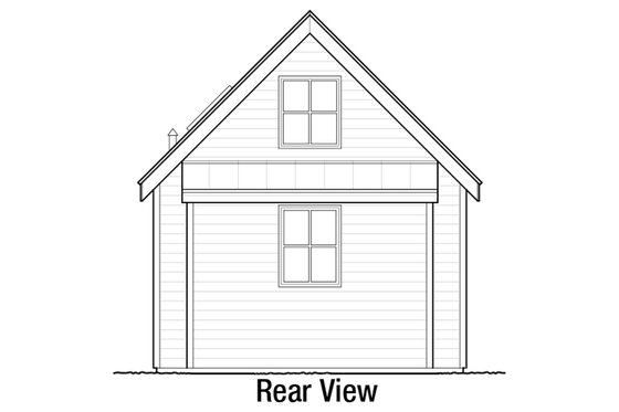 Exterior - Rear Elevation for Cottage House Plan #915-16 - 2 bed, 1 bath