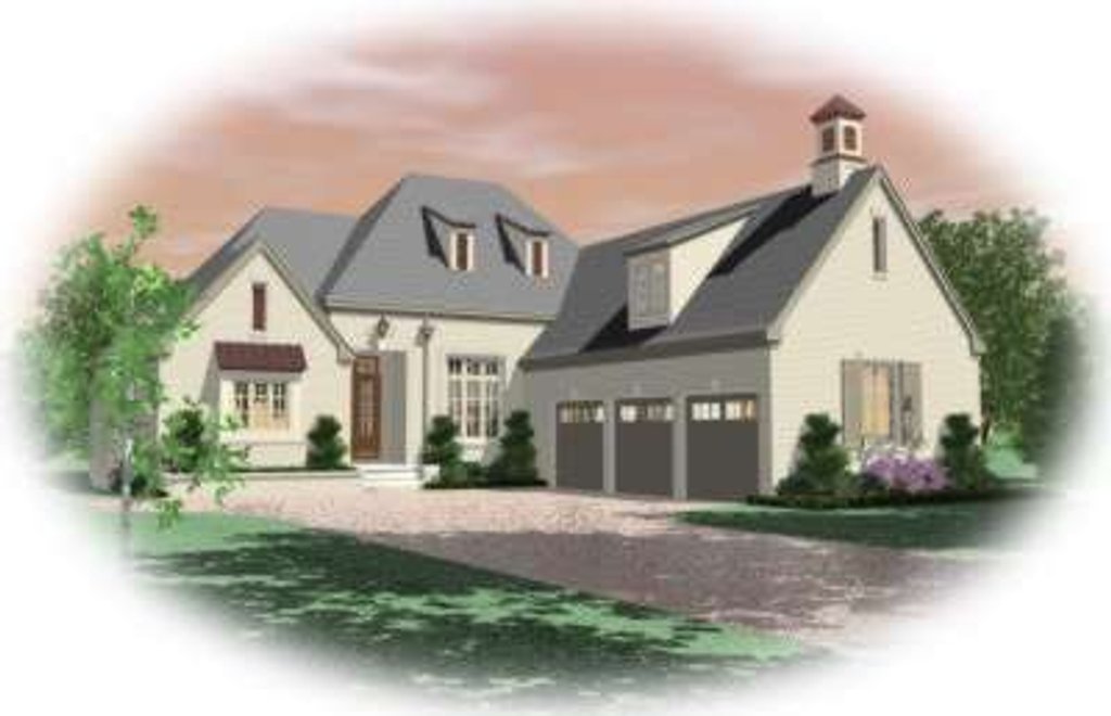Exterior - Front Elevation 2 for Colonial House Plan #81-1616 - 3 bed, 4 bath
