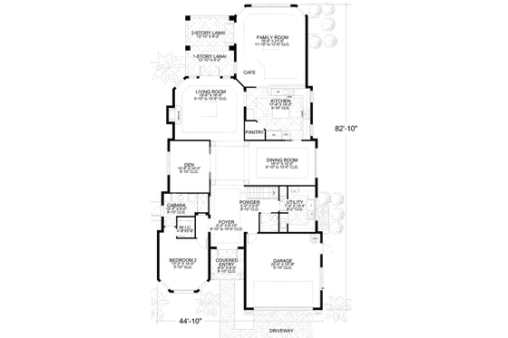Floor Plan - Main Floor for Mediterranean House Plan #420-151 - 5 bed, 4.5 bath