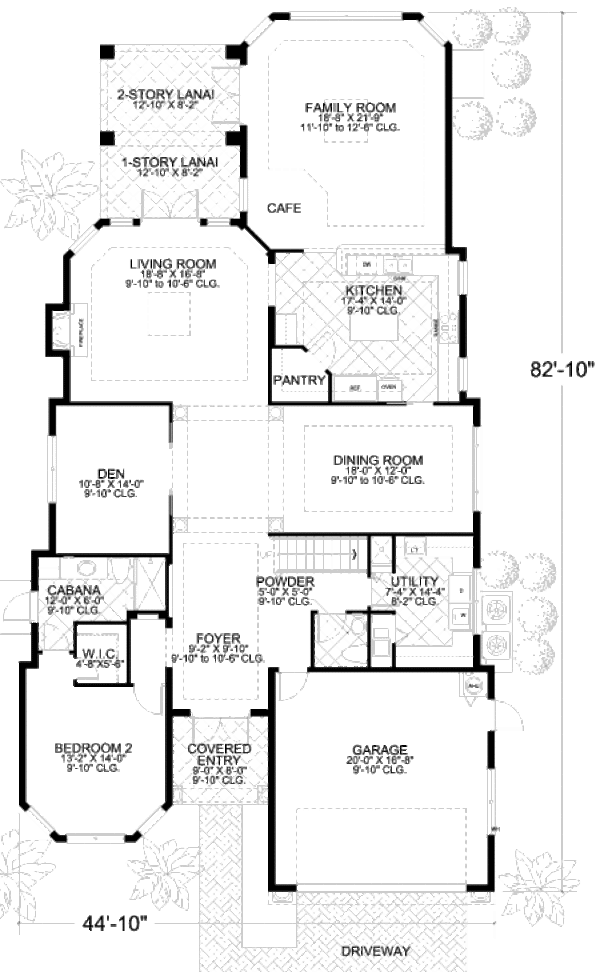 Mediterranean Floor Plan - Main Floor Plan #420-151
