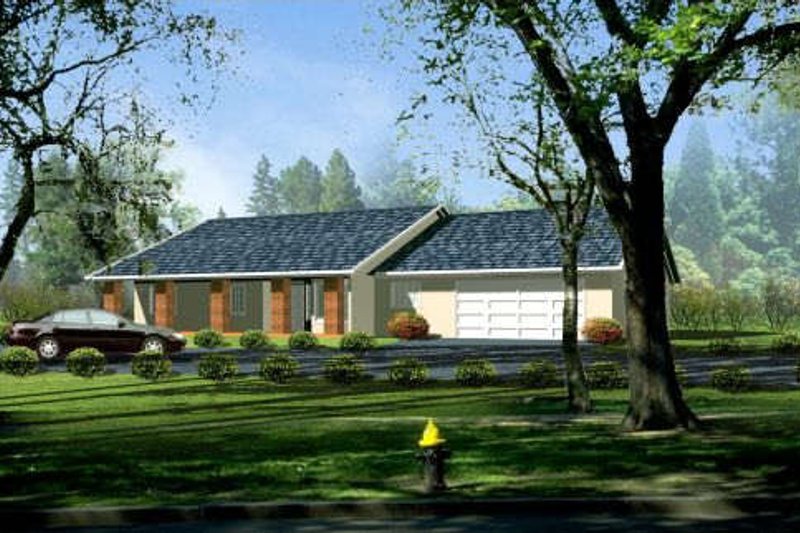 House Design - Adobe / Southwestern Exterior - Front Elevation Plan #1-694