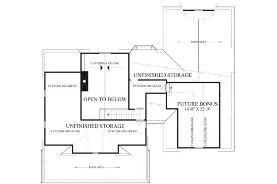 Floor Plan - Upper Floor for Country House Plan #137-154 - 3 bed, 2 bath