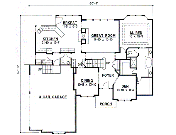 European Floor Plan - Main Floor Plan #67-412