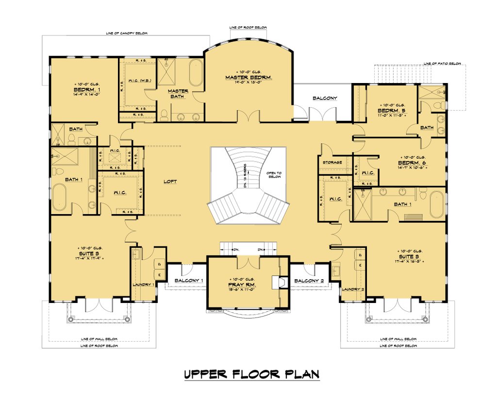 Mediterranean Style House Plan - 10 Beds 9.5 Baths 9358 Sq/Ft Plan ...