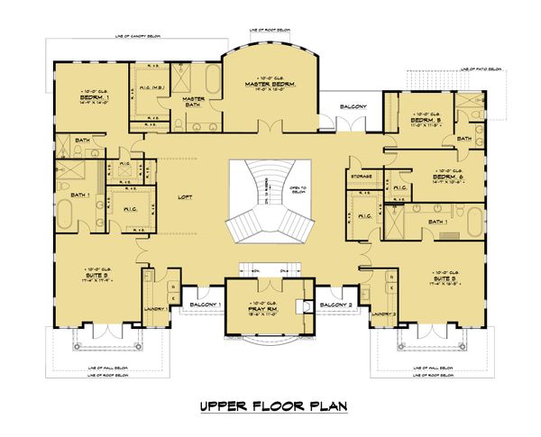 Home Plan - Mediterranean Floor Plan - Upper Floor Plan #1066-124