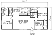 Adobe / Southwestern Style House Plan - 2 Beds 2 Baths 1298 Sq/Ft Plan #1-1078 