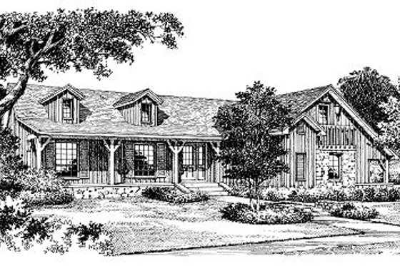 Exterior - Front Elevation for Traditional House Plan #417-129 - 3 bed, 2 bath