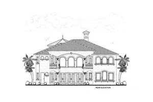 Exterior - Rear Elevation for Mediterranean House Plan #420-160 - 4 bed, 5.5 bath