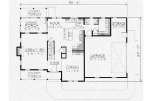 Floor Plan - Main Floor for Traditional House Plan #112-125 - 3 bed, 2.5 bath