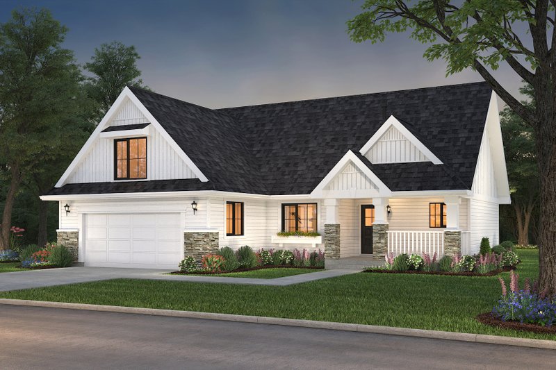 Home Plan - Farmhouse Exterior - Front Elevation Plan #18-1054