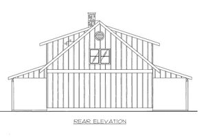 Exterior - Rear Elevation for Country House Plan #117-687 - 2 bed, 2 bath