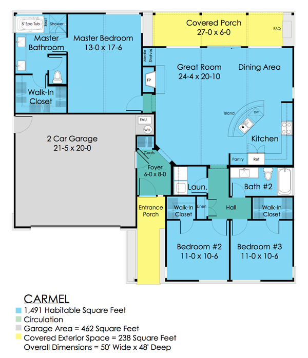 House Blueprint - Ranch Floor Plan - Main Floor Plan #489-1