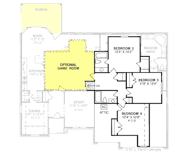 House Design - Traditional Floor Plan - Upper Floor Plan #20-185